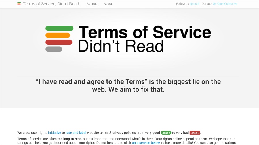 Terms of Service; Didn't Read